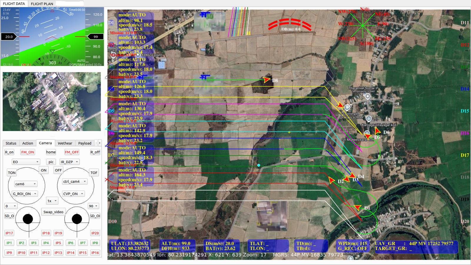 ADM Swarm GCS multi-drone monitoring dashboard